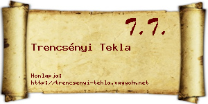 Trencsényi Tekla névjegykártya